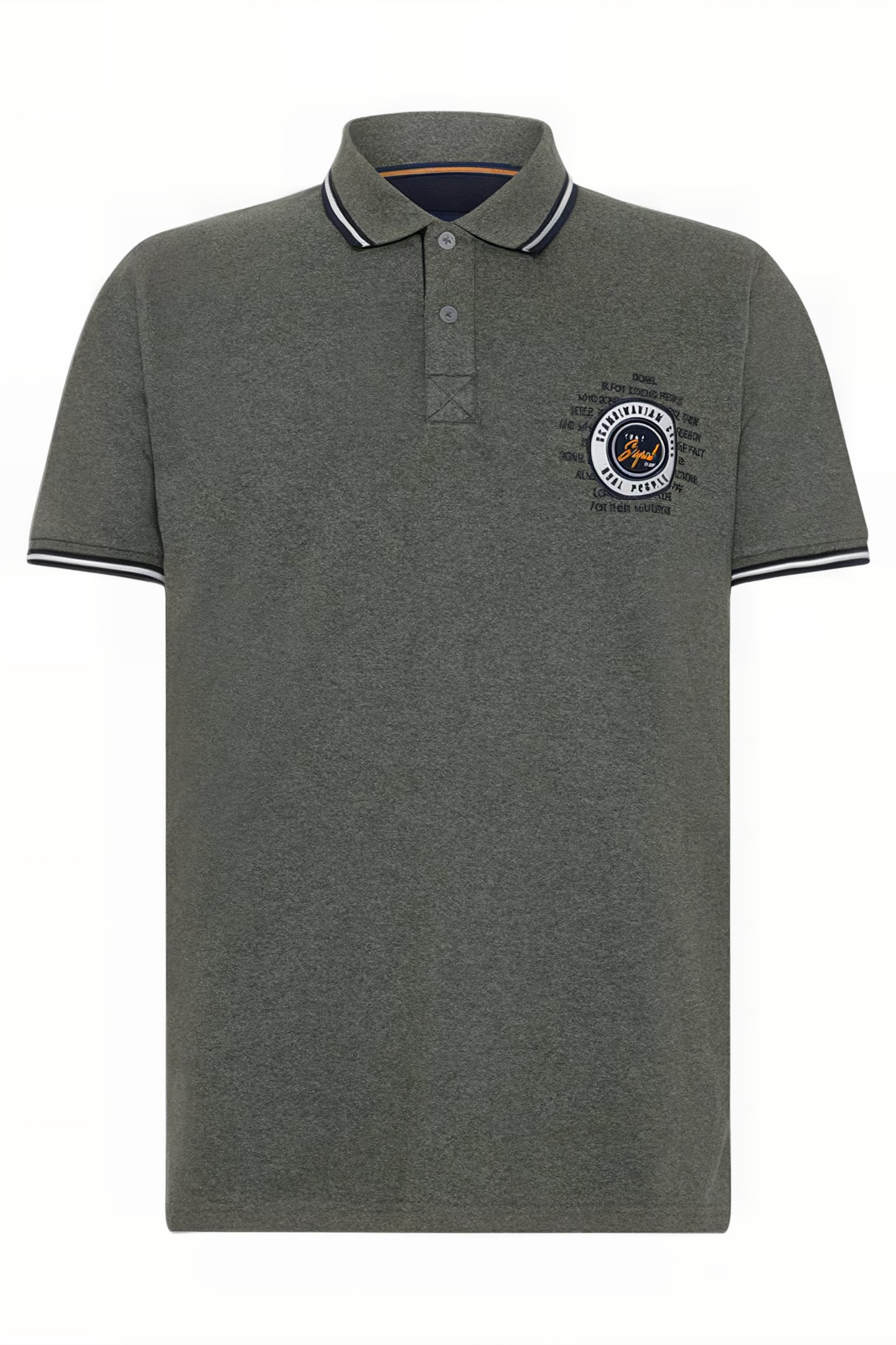 LUCASSI BADGE POLO FULL GREEN MELANGE 4