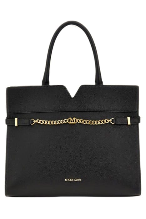 MARCIANO BY GUESS MEDIUM SATCHEL MAGNE JET BLACK HANDBAG 1