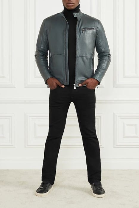 MARCIANO BY GUESS REAL LEATHER JACKET JET BLACK & BIKER 3