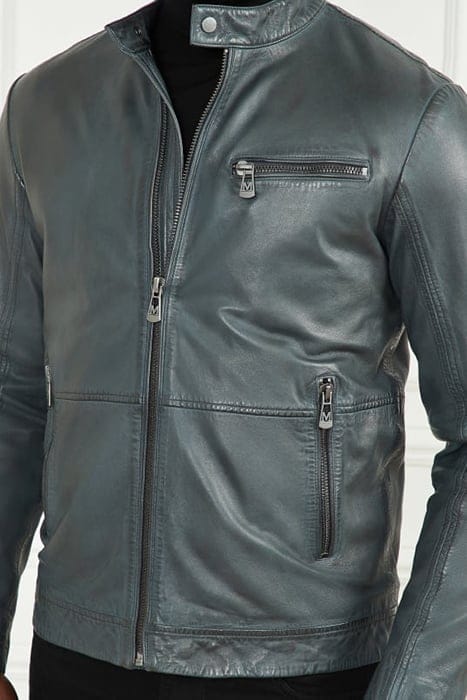 MARCIANO BY GUESS REAL LEATHER JACKET JET BLACK & BIKER 7