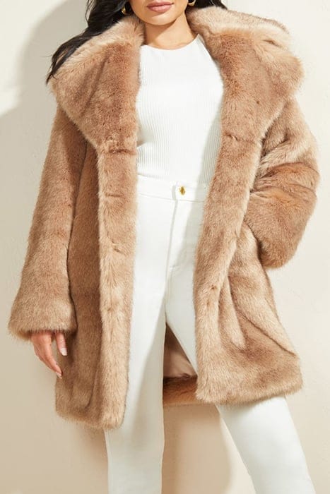 MARCIANO BY GUESS GWENDA COAT MARFA LIGHT FAUX FUR MULTI 5