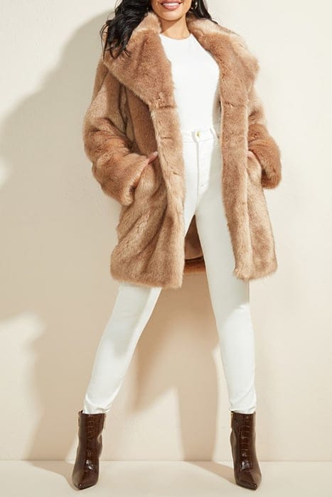 MARCIANO BY GUESS GWENDA COAT MARFA LIGHT FAUX FUR MULTI 3