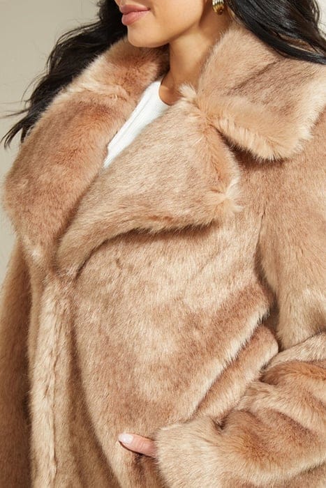 MARCIANO BY GUESS GWENDA COAT MARFA LIGHT FAUX FUR MULTI 6