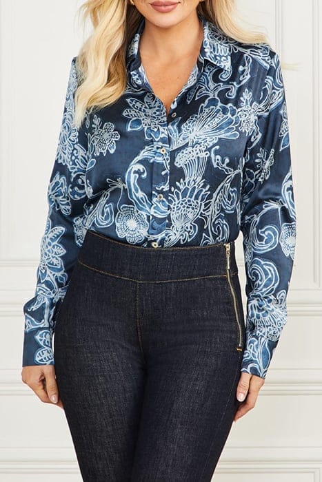 MARCIANO BY GUESS MELISSA PRINTED SHIRT FLORAL INK BUTTON-DO 1