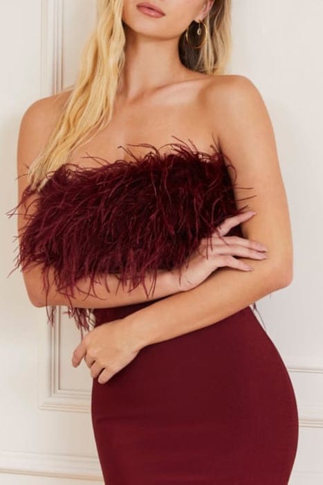 MARCIANO BY GUESS EVITA BANDAGE MINI DRESS VINO 6