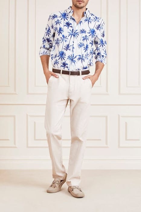 MARCIANO BY GUESS JOE COLLAR NOTCHE BLUE PALM CASUAL SHIRT P 3