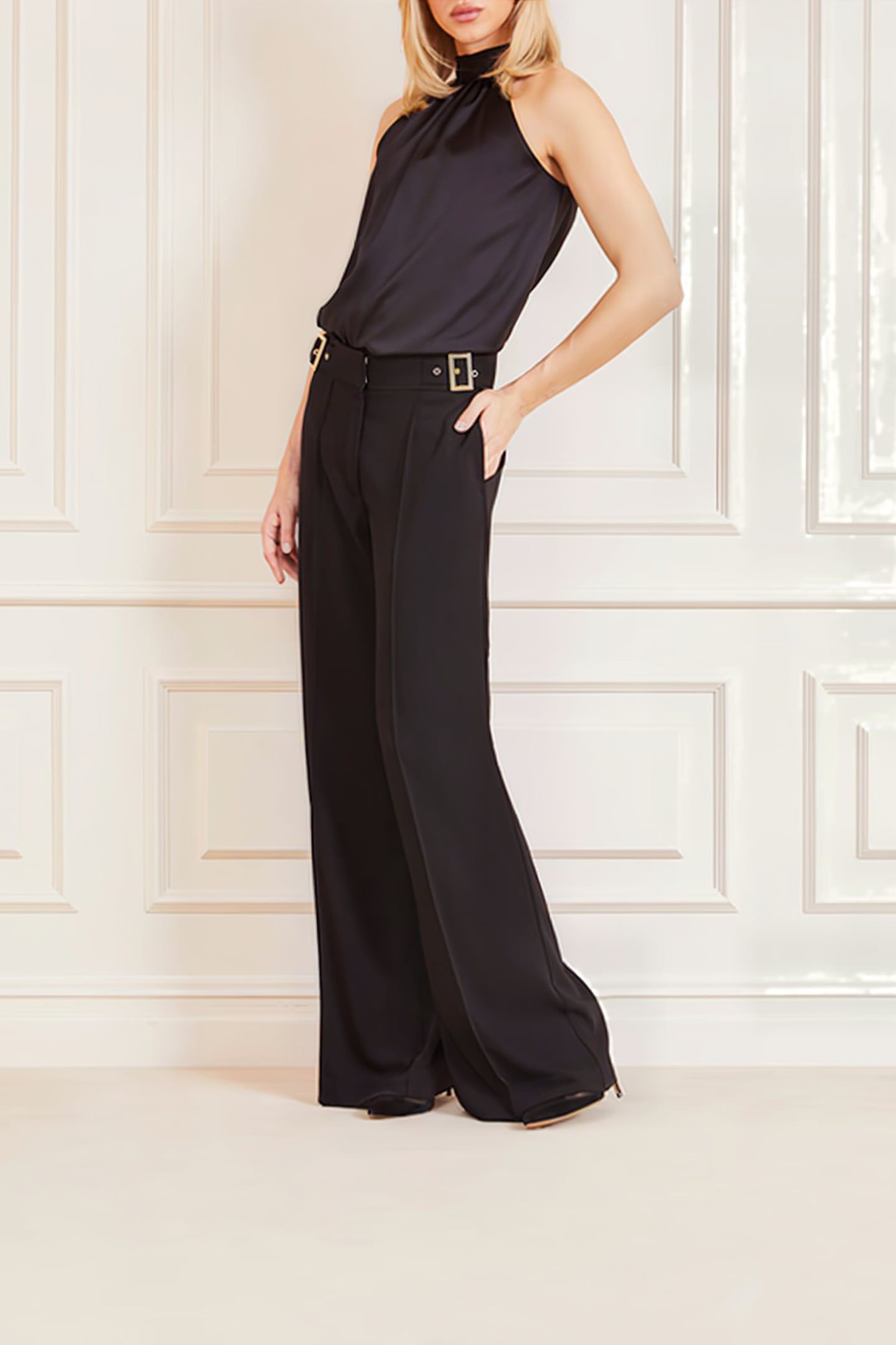 MARCIANO BY GUESS DIANE WIDE PANTS JET BLACK 3