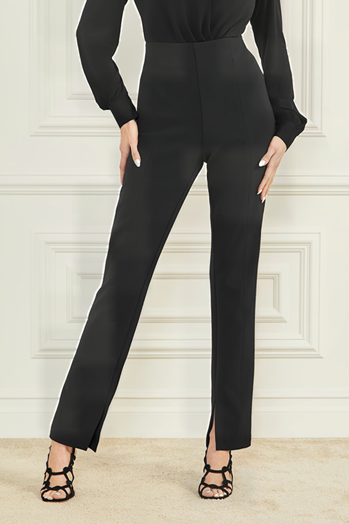 MARCIANO BY GUESS DALLAS STRAIGHT PANT JET BLACK 1