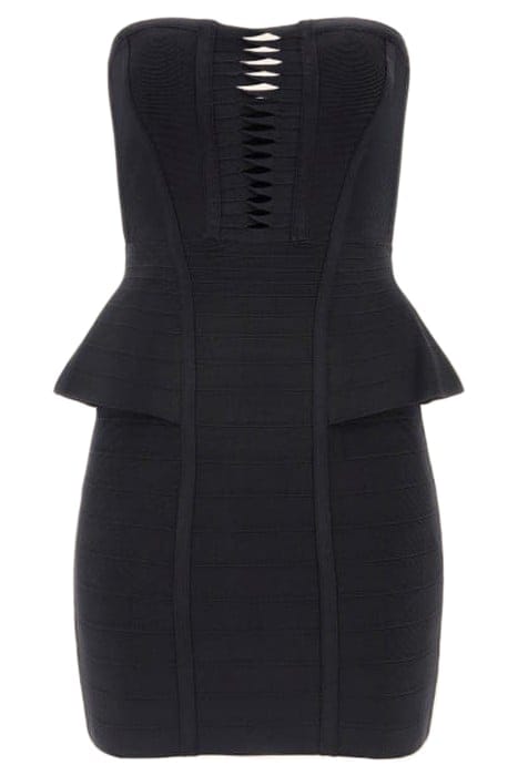 MARCIANO BY GUESS STRAPLESS ELENA BAND JET BLACK MINI DRESS 4