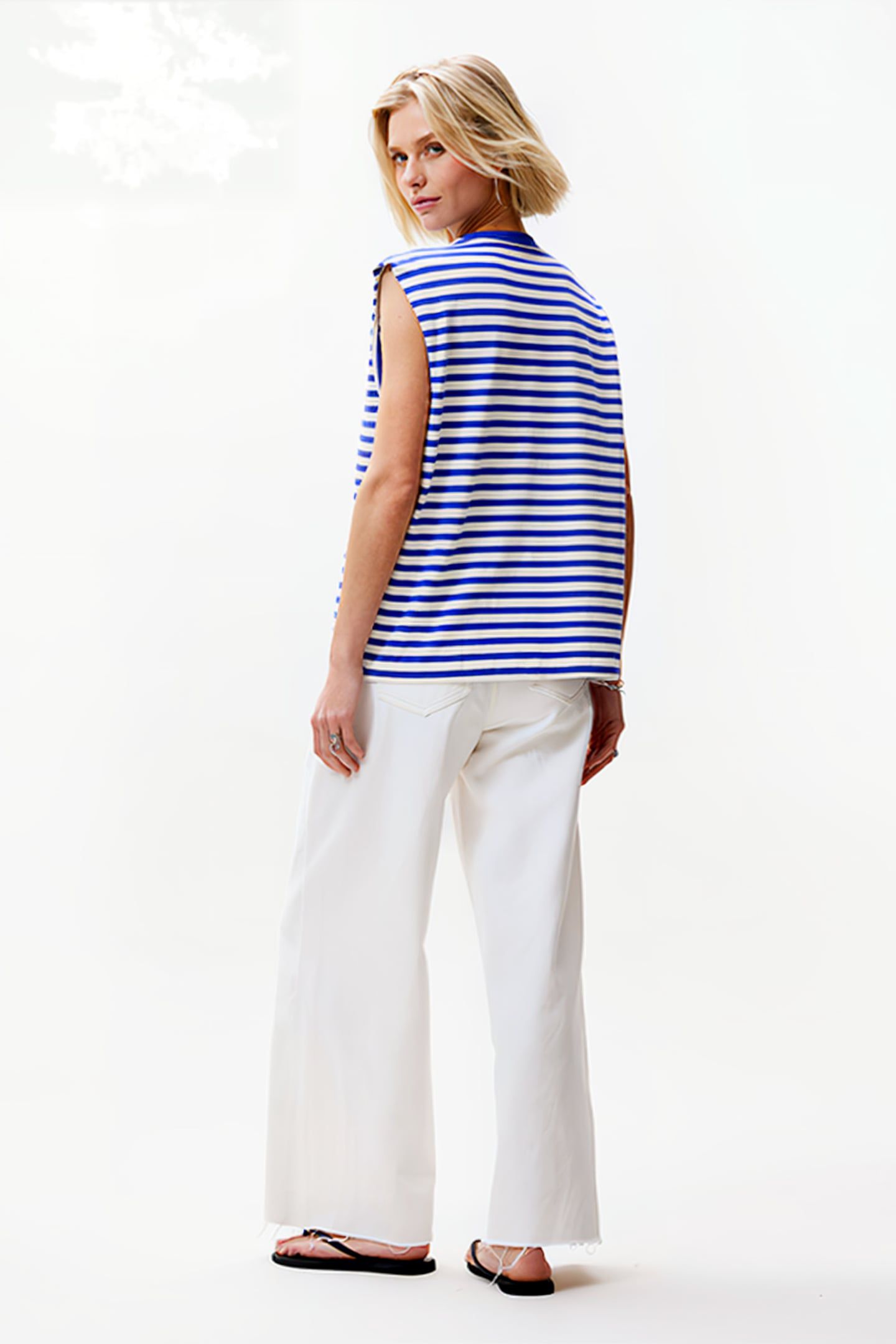 FOLDED SHOULDER SINGLET ULTRA MARINE 3