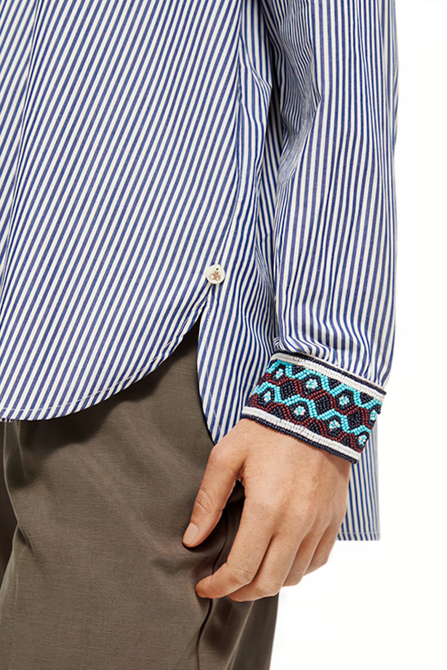 OVERSIZED SHIRT WITH POCKET MARINE STRIPE 6