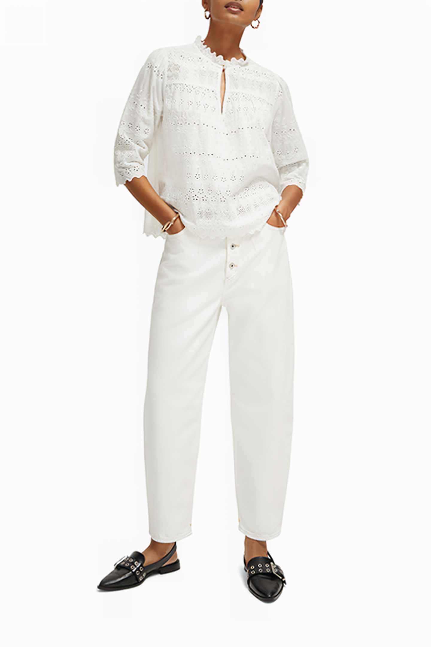 BRODERIE ANGLAISE TOP OFF WHITE 3