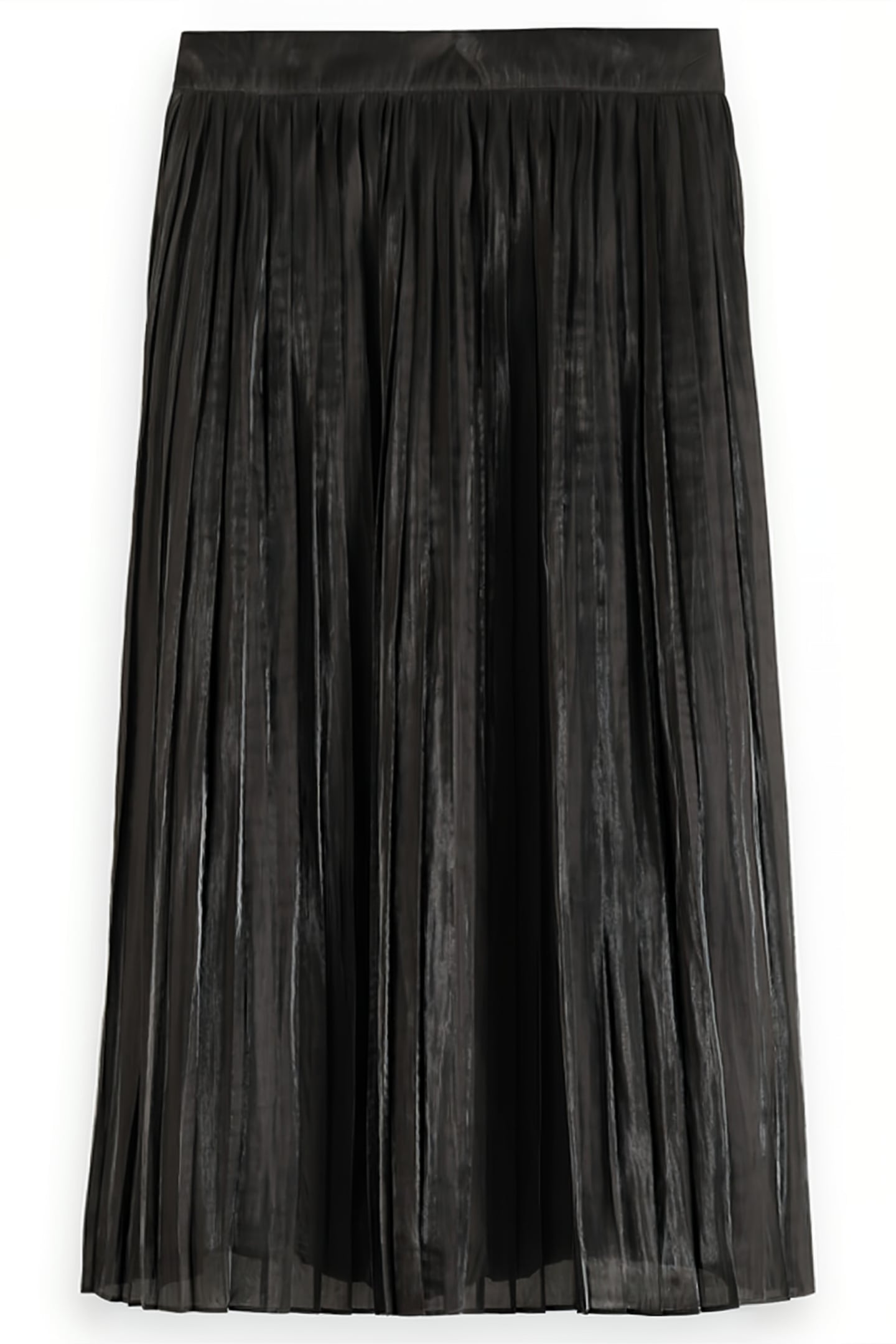 PLEATED HIGH RISE MAXI SKIRT EVENING BLACK 5