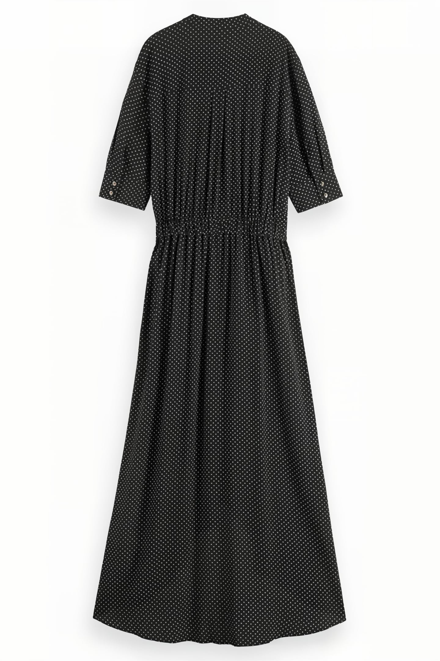 MIDI DRESS WITH HIGH LOW HEM POLKA EVENING BLACK 5