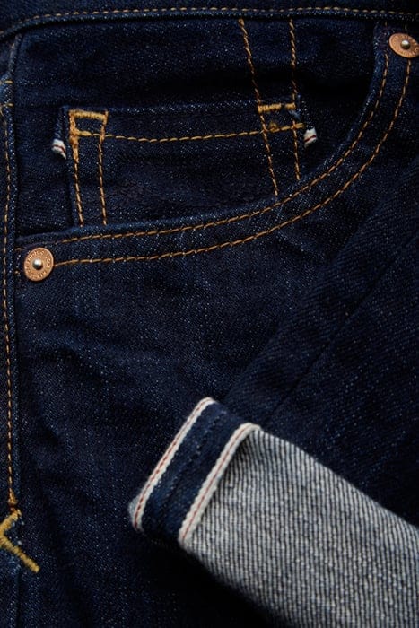 LIORA CROPPED SELVAGE CLEAN EASY FADE INDIGO RINSE 7