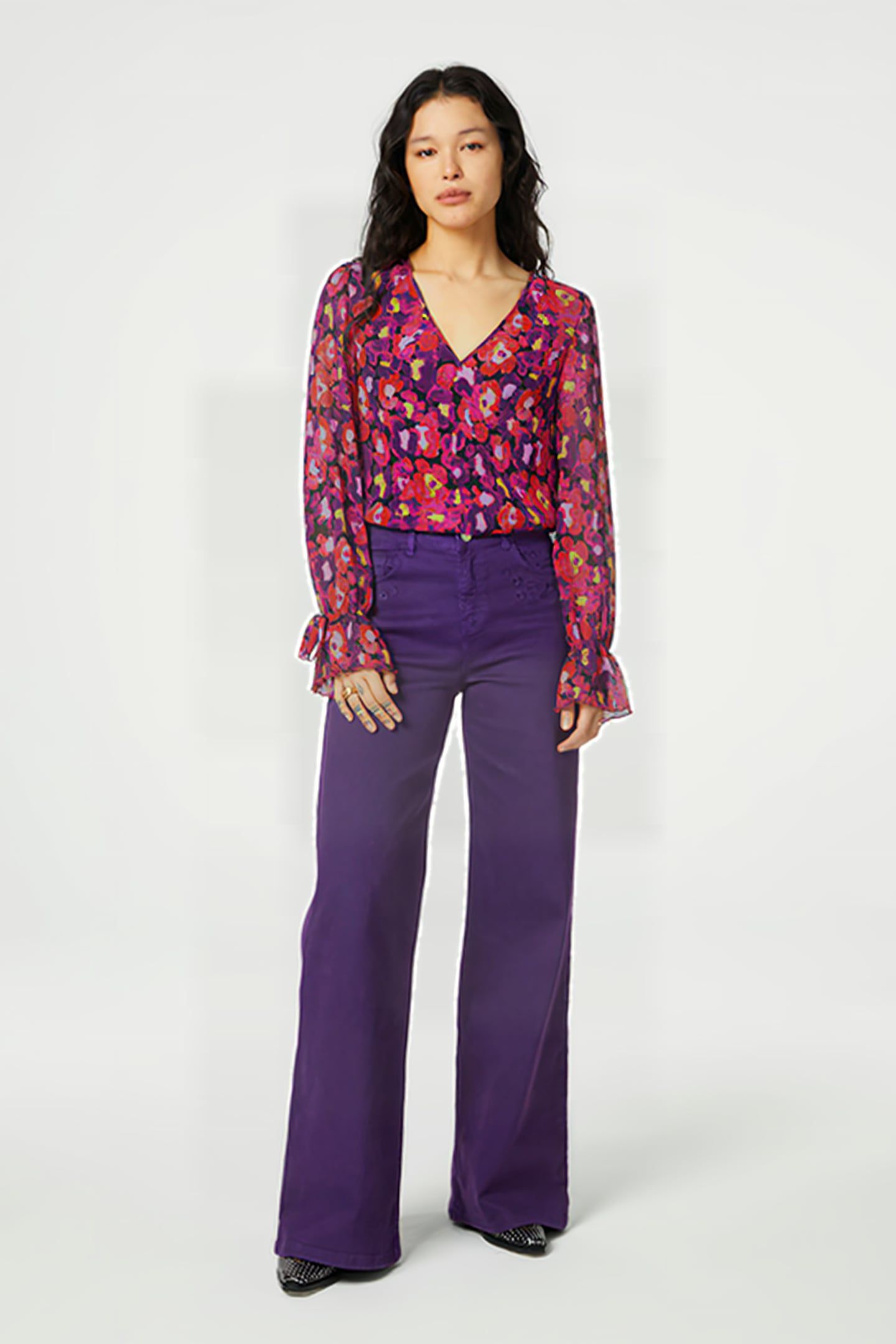 PAULETTA TOP SUNSET ORANGE/BLACK 2