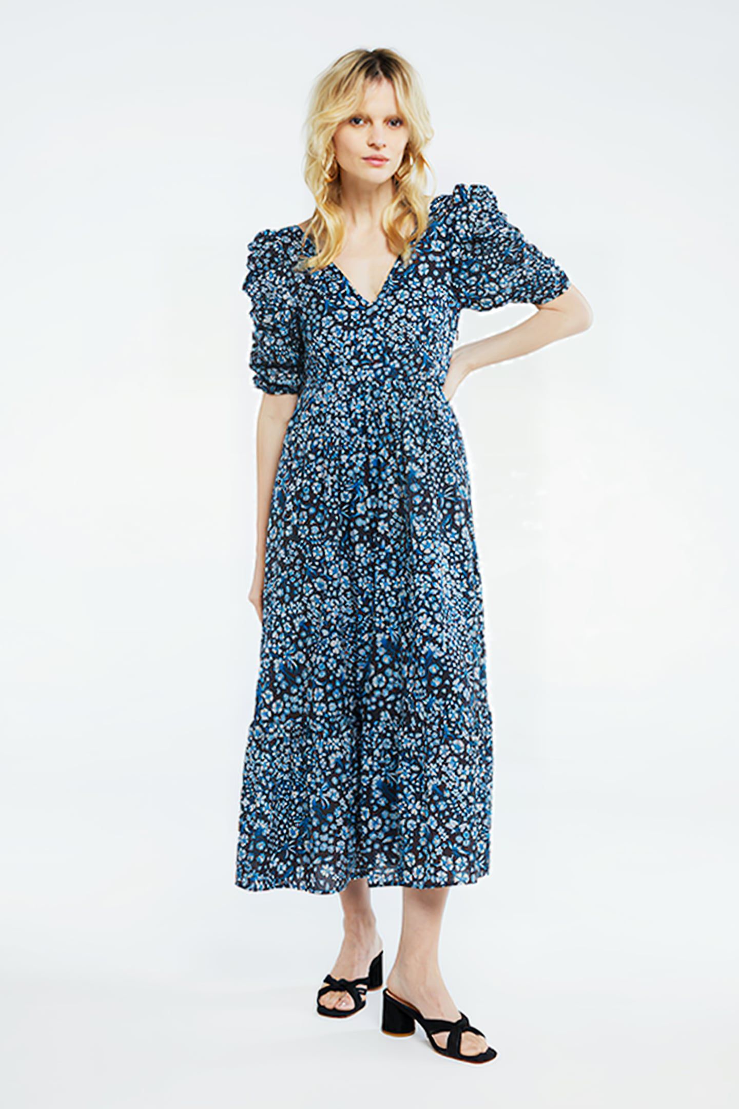 FLORE DRESS TASTY TEAL/CREAM WHI 1