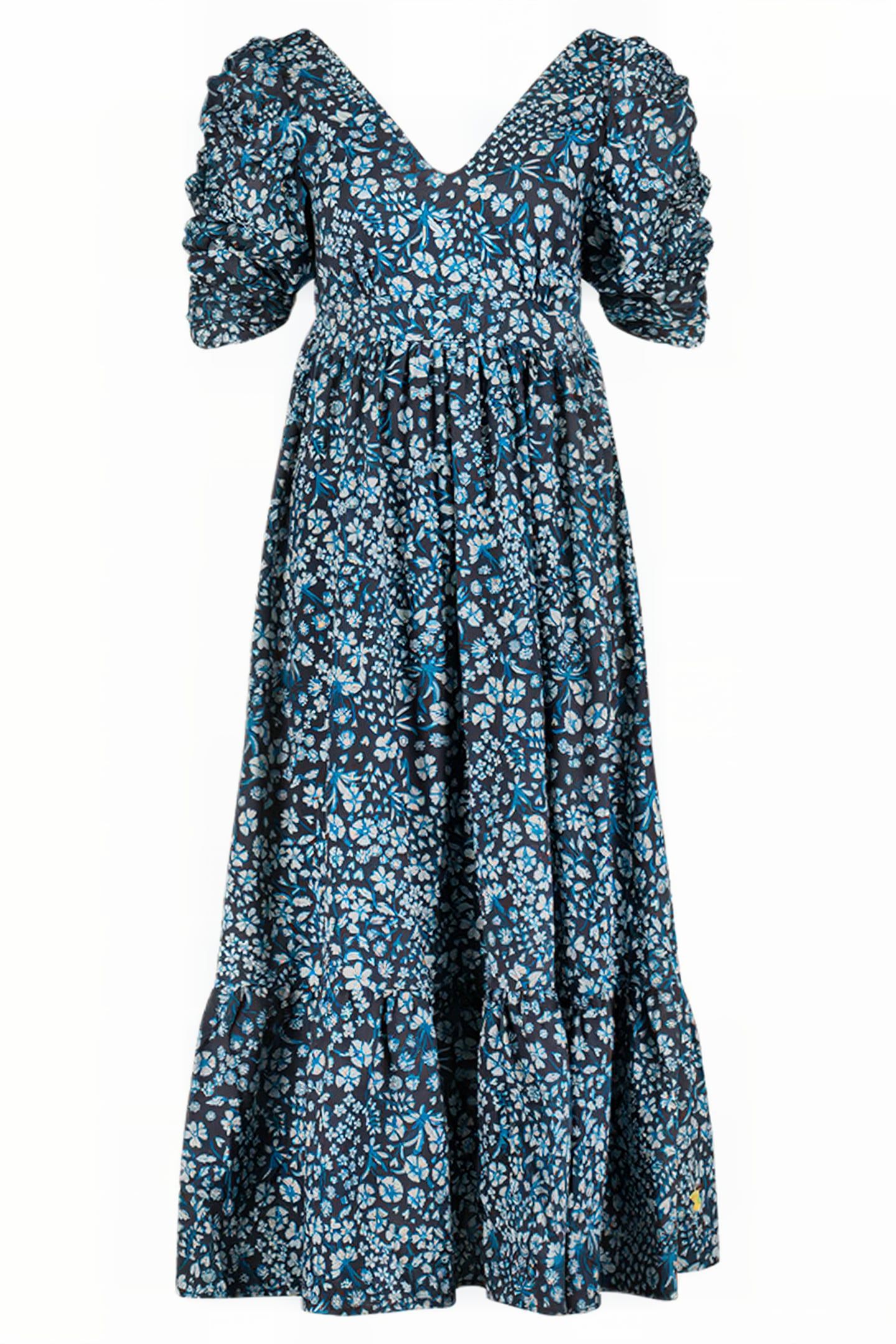 FLORE DRESS TASTY TEAL/CREAM WHI 3