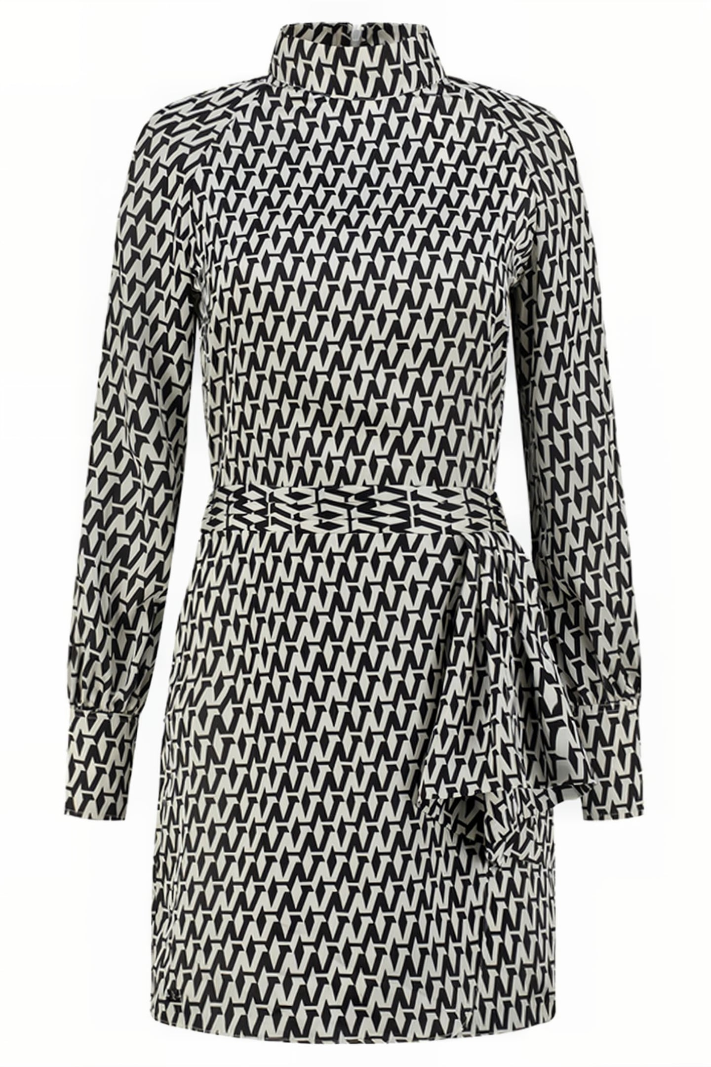 ANKARA PRINTED DRESS BLACK/STAR WHITE 1