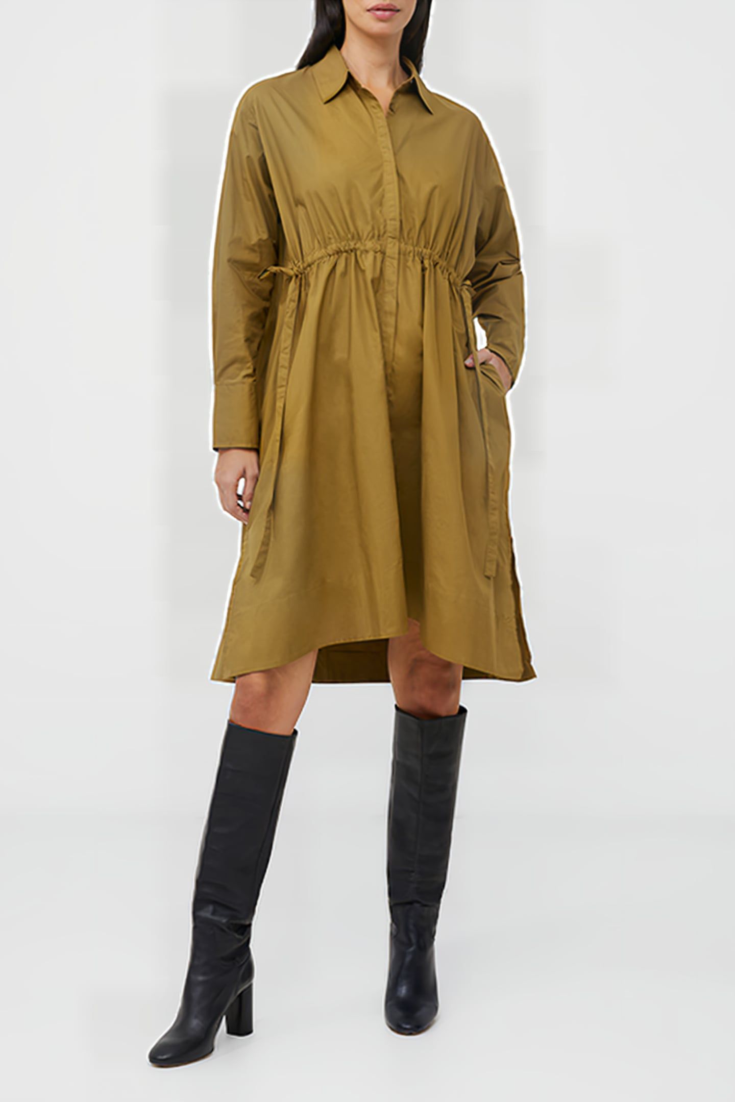 RHODES POPLIN SHIRT DRESS GREEN 2