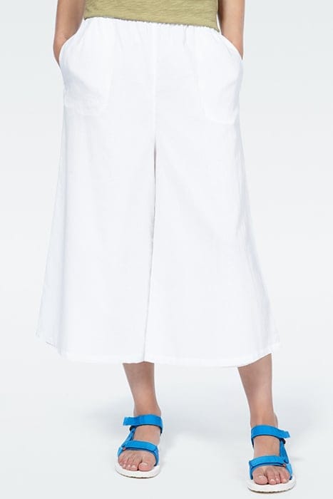 LARGE CROPPED PANTS HIGH WAIST BLANC 1