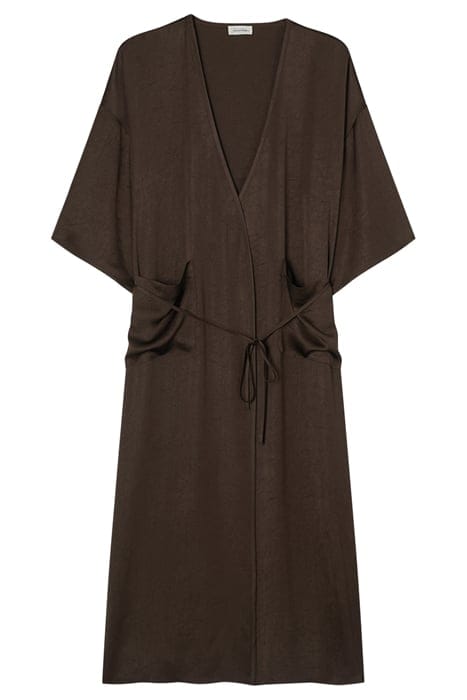7/8 SLEEVES BELTED KIMONO JACKET CHOCOLAT 4