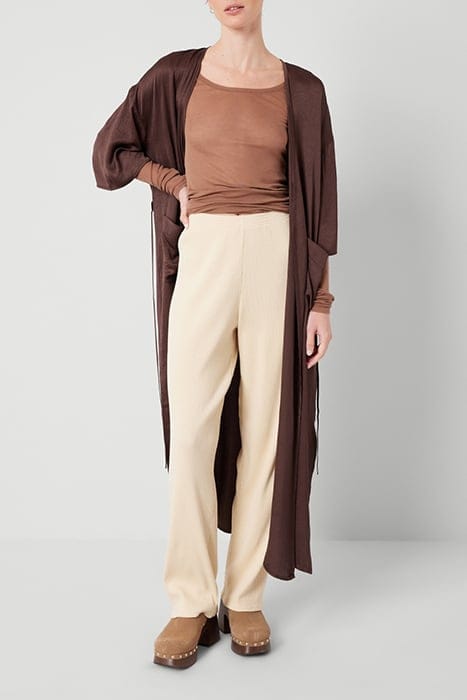 7/8 SLEEVES BELTED KIMONO JACKET CHOCOLAT 1