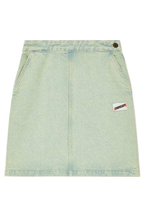 HIGH WAIST SHORT SKIRT SUR TEINTURE VERT 4