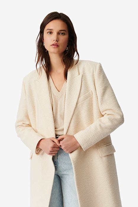 REMYA DOUBLE BREASTED COAT IN ECRU 4