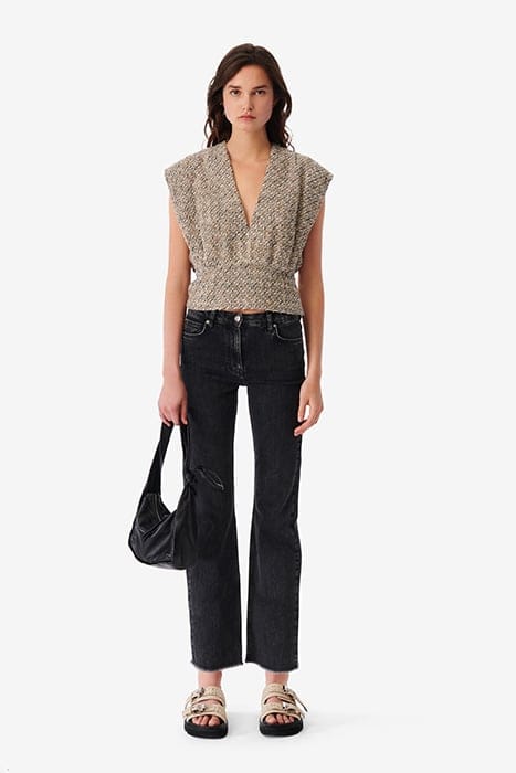 GLENA TANK TOP IN ECRU/BLACK 2