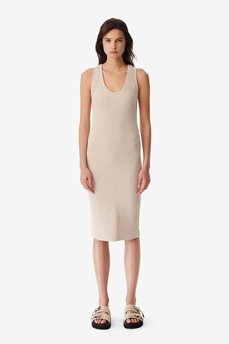 GALATEA DRESS IN TAUPE/ECRU 1