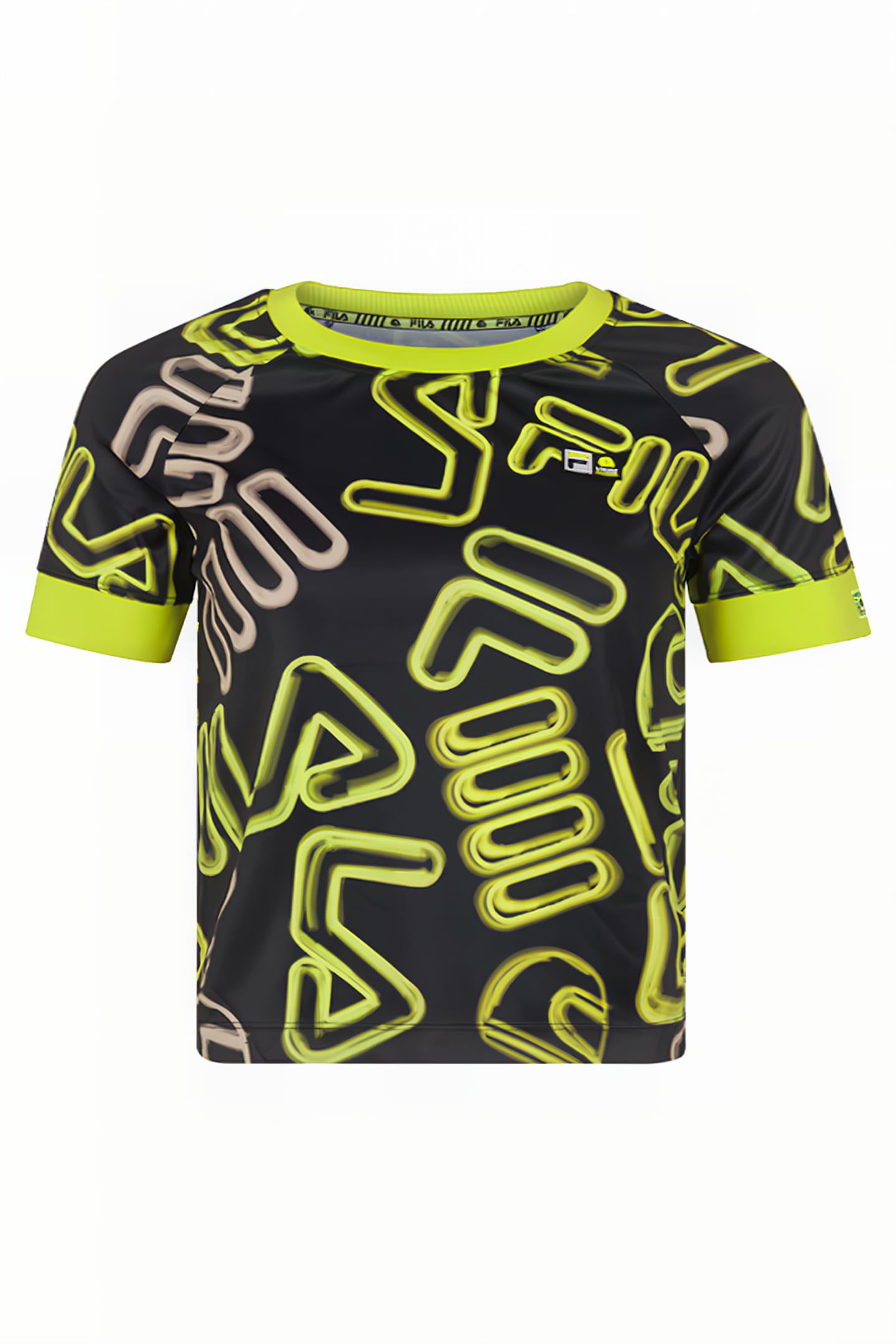 C28 CROPPED TEE AOP BLACK FILA HELMET AOP 1