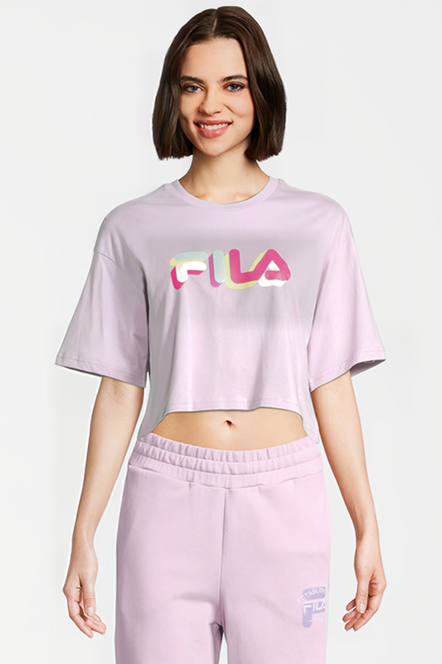BEUNA CROPPED GRAPHIC TEE FAIR ORCHID 1