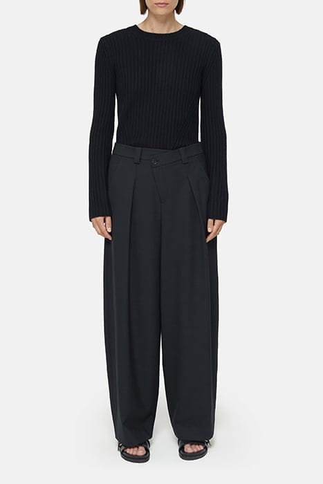 CREW NECK LONG SLEEVE KNITS BLACK 3