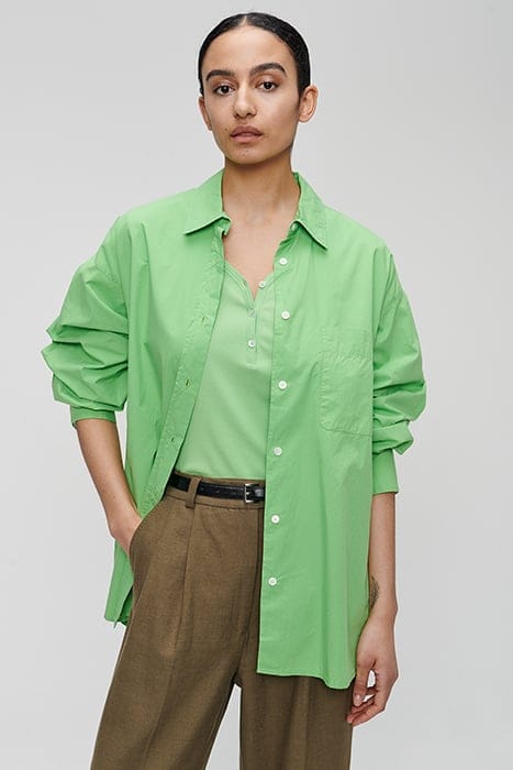 WIDE ORGANIC COTTON SHIRT GRASS GREEN 1
