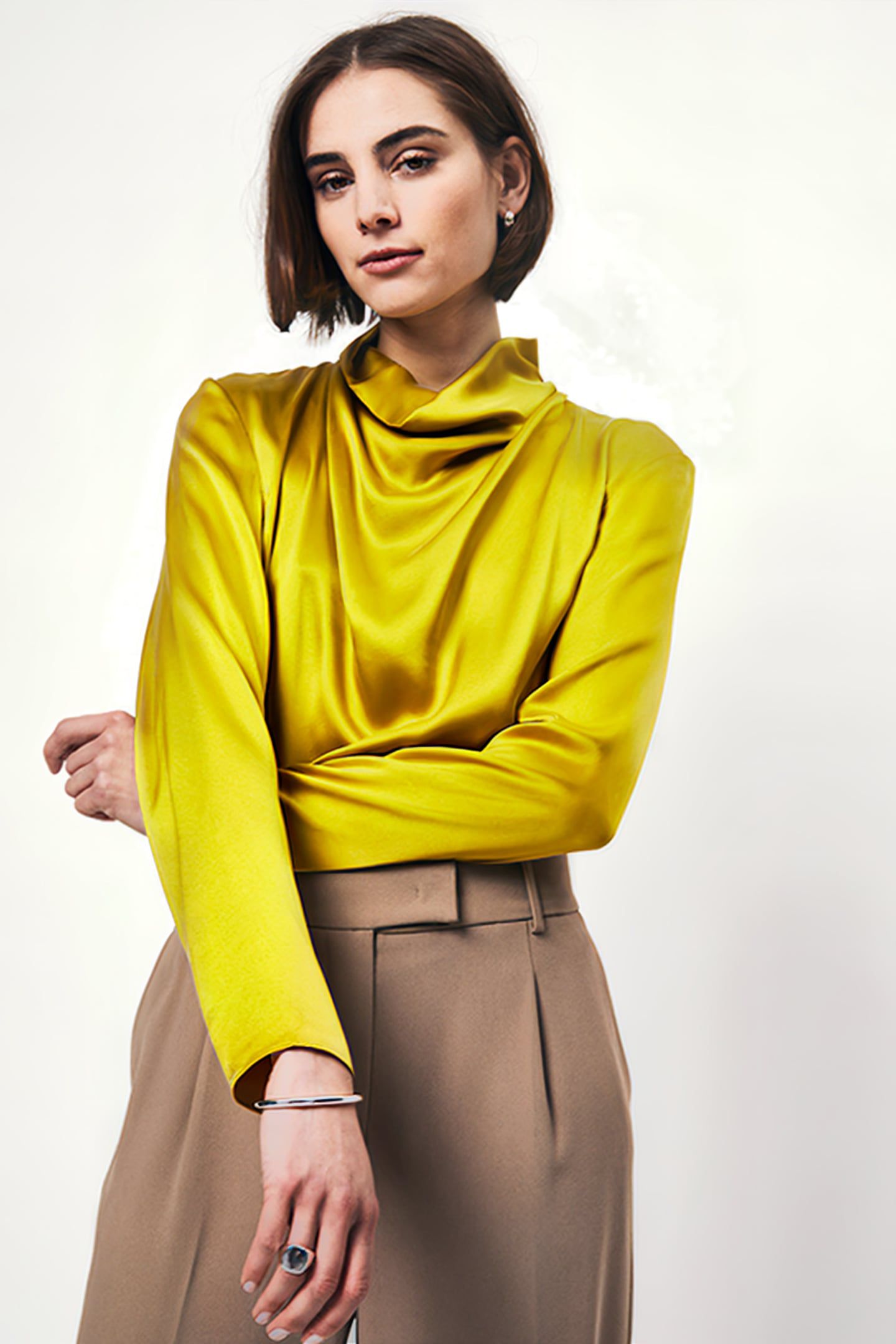 IPSUM SILK DRAPEY TOP GOLDEN GINGER 1