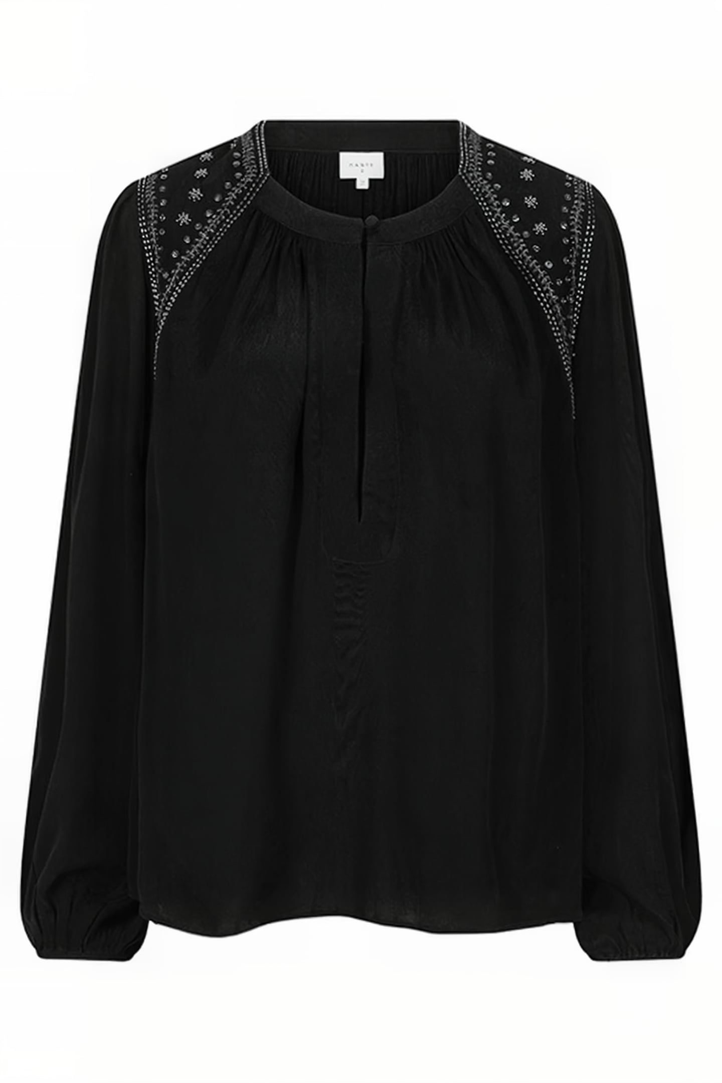 ZVI EMBELLISHED BLOUSE WASHED BLACK 3