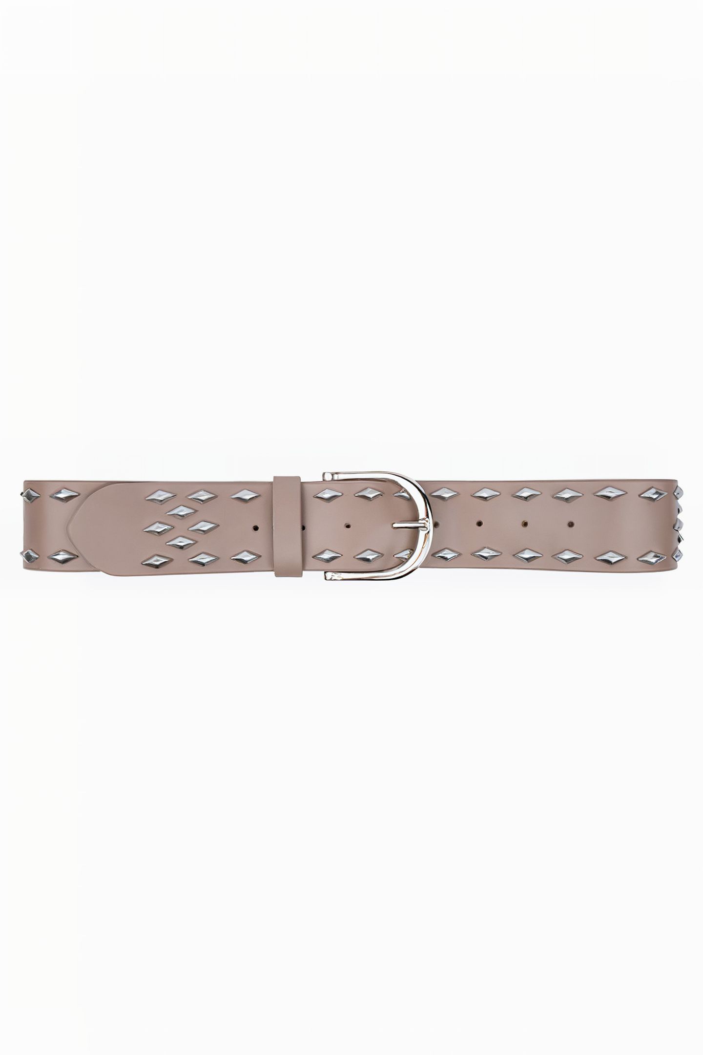 CINQUE LEATHER RIVET BELT PURE TAUPE 1