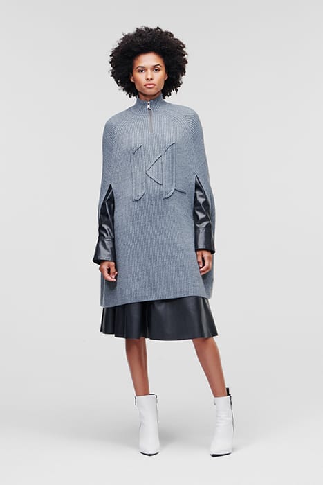 CHUNKY KL SOUTACHE CAPE GREY MELANGE 1