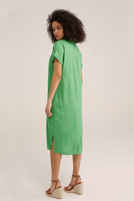 DRESS MID LENGTH BRIGHT GREEN 2