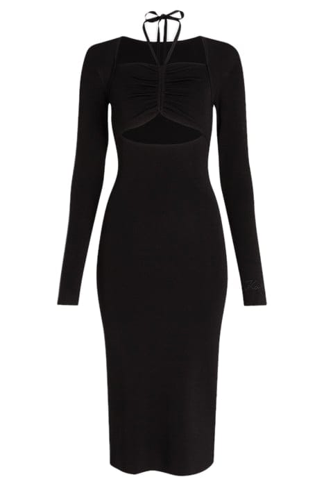 LS CUT OUT KNIT DRESS BLACK 3