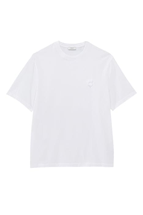 UNISEX WHITE COTTON EMBROIDERED GENDER FREE T-SHIRT 3