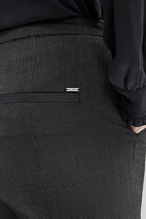 BLACK SEMI-PLAIN 7/8 SLIM SUIT TROUSERS 4