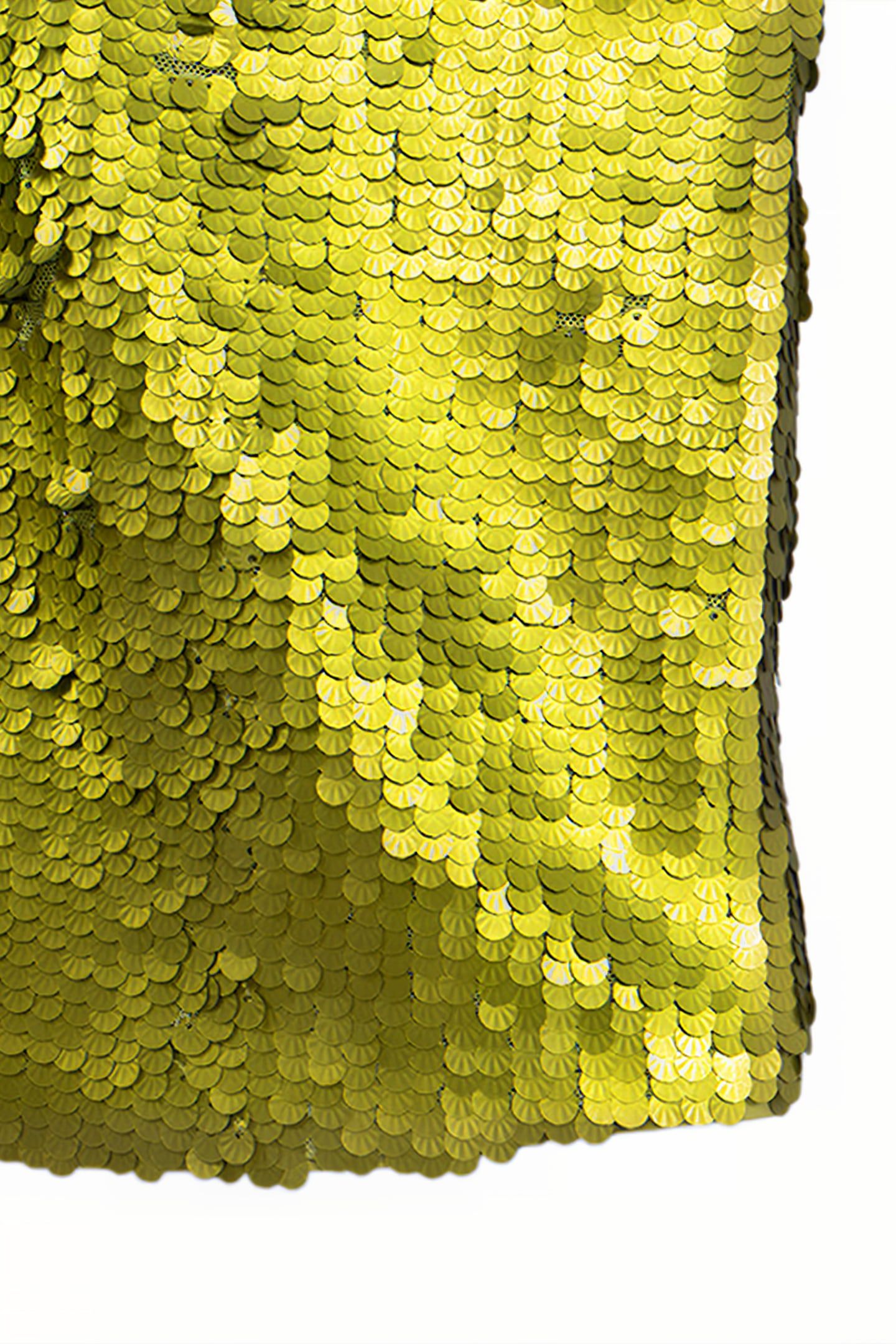 LIME GREEN METALLIC SEQUIN RECYCLED TOP 7