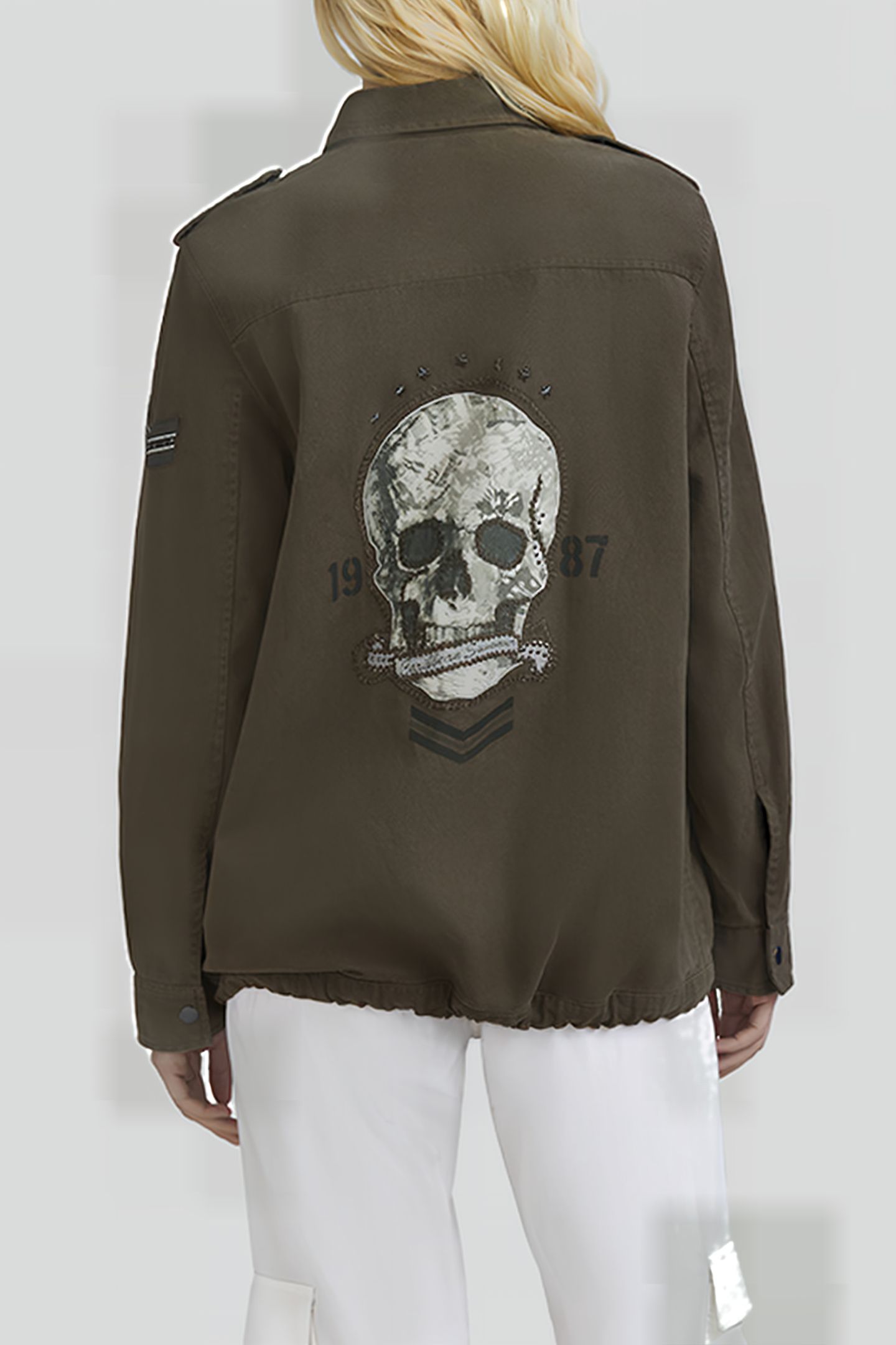 KHAKI COTTON SAFARI JACKET, XL IMAGE BACK 2