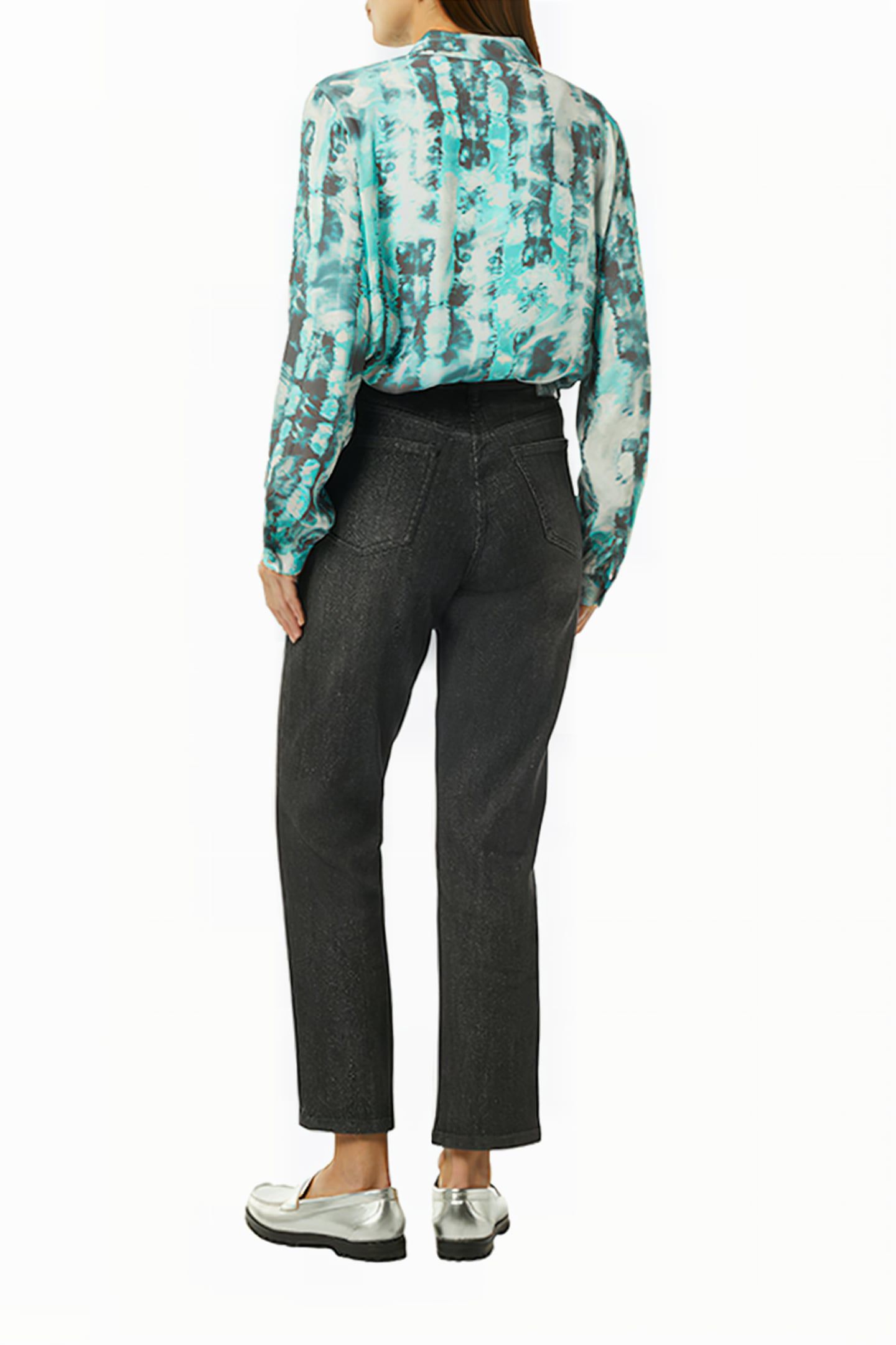 COMMA BLOUSES BLUE-GREEN AOP 3
