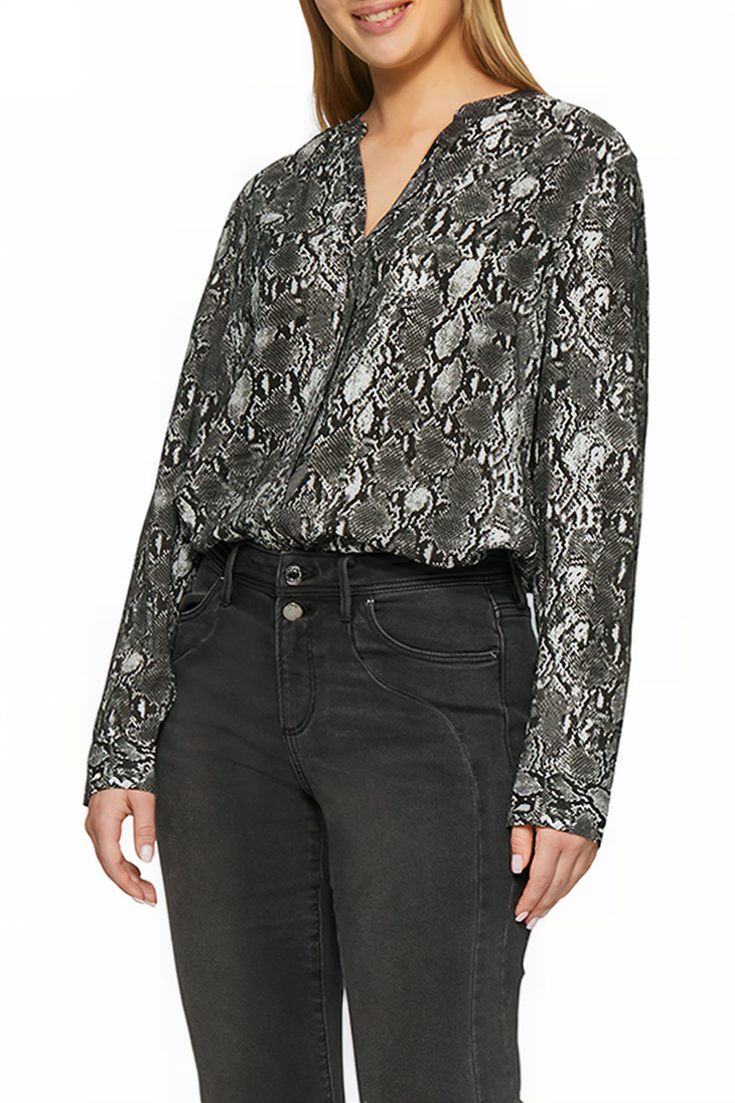S.OLIVER BLOUSES GREY/BLACK 1
