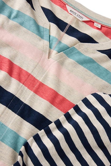 NELLY STRIPE LS TEE NATURAL MULTI 6