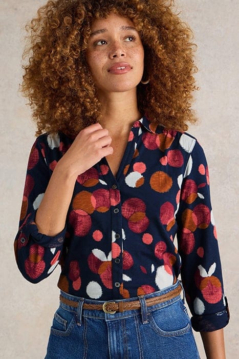 ANNIE JERSEY SHIRT PLUM PRINT 1
