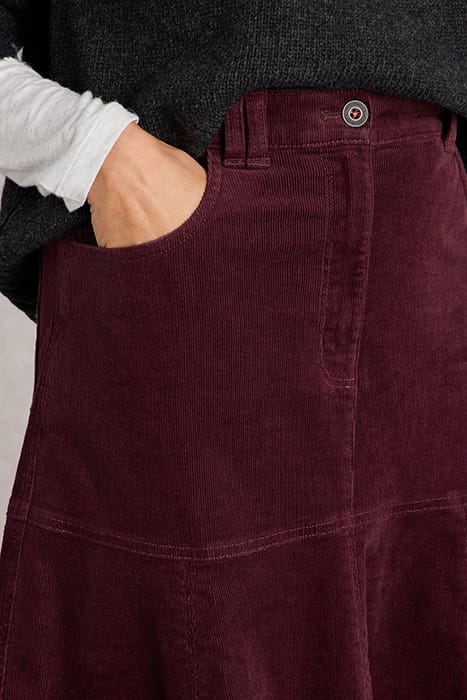 QUINN ORGANIC CORD SKIRT DARK PLUM 5